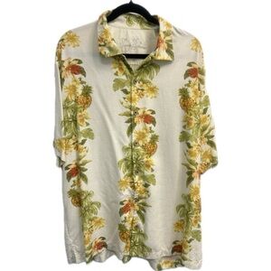 Tommy Bahama Aloha Men’s 100% Silk Hawaiian Short Sleeve Top Shirt Size XL